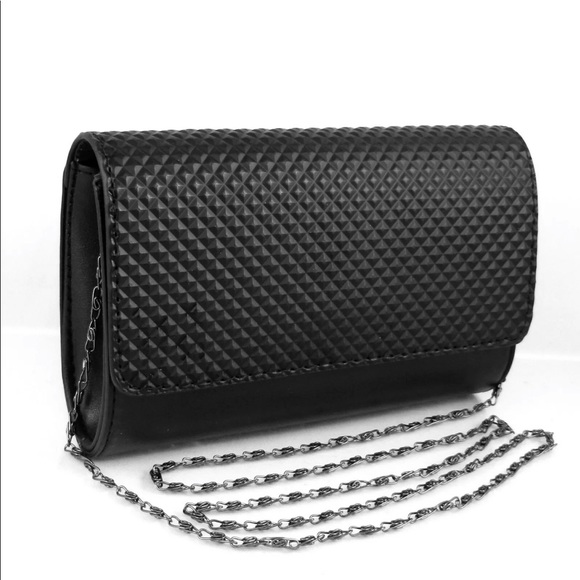 Neiman Marcus Handbags - New Neiman Marcus Black Chain Clutch